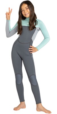 2025 Roxy Junior Prologue 4/3mm Back Zip Wetsuit ERGW103069 - Ice Green